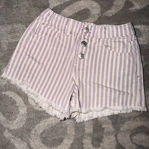 Girls Zara Purple Striped Shorts